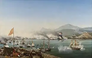 Image 25The Battle of Navarino, in October 1827, marked the effective end of Ottoman rule in Greece. (from History of Greece)