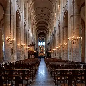 Nave of Saint-Sernin Basilica in Toulouse