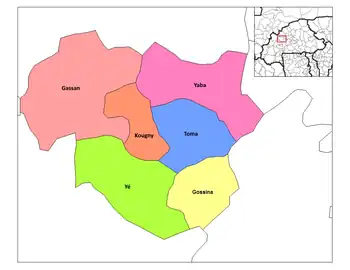 Provincial map of its departments