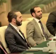 Nayib Bukele and Karim Bukele sitting at a conference table