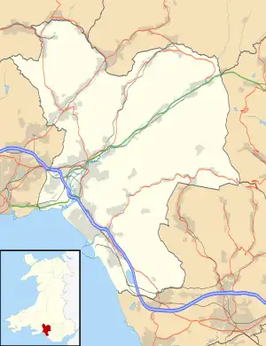 Mynydd Emroch television relay station is located in Neath Port Talbot