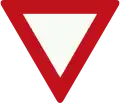 B6: Give Way sign, must give priority to other traffic on the main road ahead