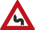 J5: Double bend, first to left