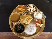 Traditional dal bhat thali