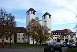 Town square with the Church of Saint Michael