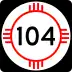 State Road 104 marker