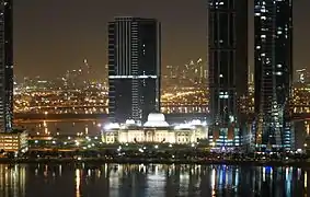 Night view of the New Sharjah Chamber of Commerce