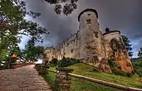 Niedzica Castle at dusk