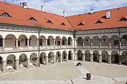 Inner courtyard of the Niepołomice Castle built by Casimir III the Great