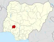 Ekiti State is shown in red.