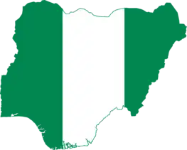 Photo showing the Nigerian map with the Nigerian flag colors.