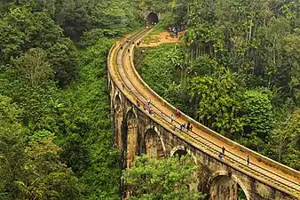 A panoramic view of the Nine Arches Bridge