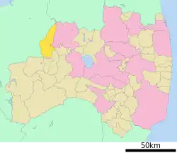 Location of Nishiaizu in Fukushima Prefecture