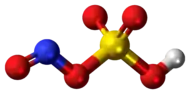 Ball-and-stick model of the nitrosylsulfuric acid molecule