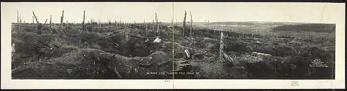 Trenches and No Man's Land at Flanders Fields.