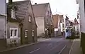 Tram in the main street Eppelheim, 1979