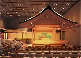 A contemporary Noh theatre with indoor roofed structure