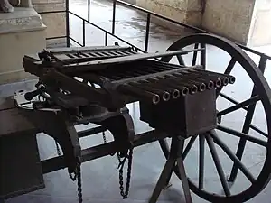 the multi-barreled Nordenfelt machine gun.