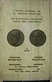 Plaque at Brussels-Central commemorating the opening (panel 2)