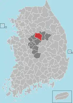 Location in South Korea