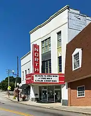 North Danville 1947 movie theater in an 1880s building that had a grocery store on the first floor and a Masonic lodge on the third floor.