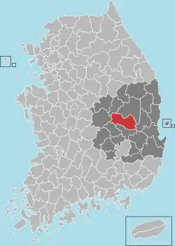 Location in South Korea