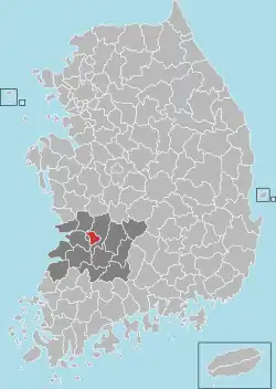 Location in South Korea