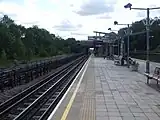 Looking eastward along the island platform