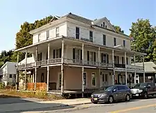 The Northville Hotel, built in 1913 but abandoned now, is the last remaining hotel building of the many that the village once had. (NHD)