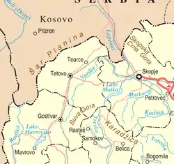 Location in Northwestern North Macedonia