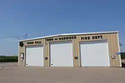 The town hall and fire department