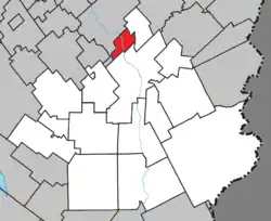 Location within Beauce-Sartigan RCM.