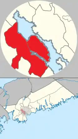 Map of the boundaries of the former Halifax and the relationship to the rest of the regional municipality