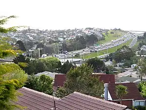 SH 1 as the Auckland Northern Motorway, looking north from Forrest Hill, North Shore