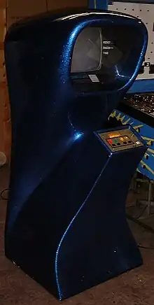 Blue arcade cabinet