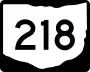 State Route 218 marker