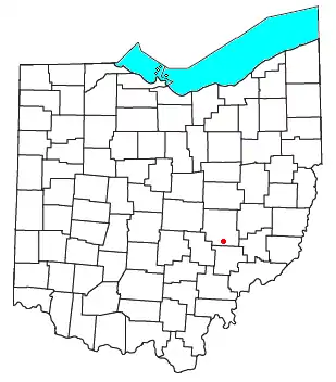 Location of Blue Rock, Ohio