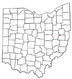 Location of Bowerston, Ohio