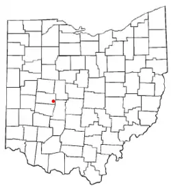 Location of Mechanicsburg, Ohio