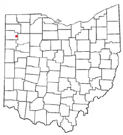 Location of Oakwood, Paulding County, Ohio