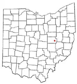 Location of West Lafayette, Ohio