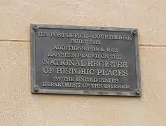 National Register of Historic Places plaque