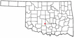 Location of Bradley, Oklahoma