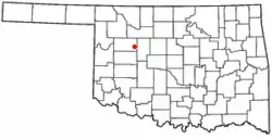 Location of Oakwood, Oklahoma