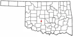 Location of Verden, Oklahoma