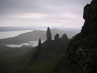 Image 5The Old Man of Storr is a rock pinnacle, the remains of an ancient volcanic plug. It is part of The Storr, a rocky hill overlooking the Sound of Raasay on the Trotternish peninsula of the Isle of Skye.Photo credit: Wojsy