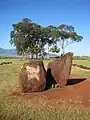 View from entrance stones to central stones