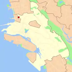 Location of Golden Gate in Oakland