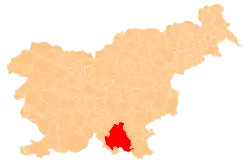 Location of the Municipality of Kočevje in Slovenia