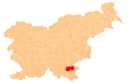 Location of the Municipality of Semič in Slovenia